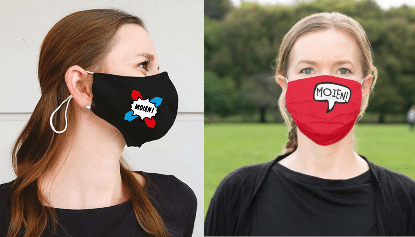 Verschiedene Atemschutzmasken mit Luxemburg Design