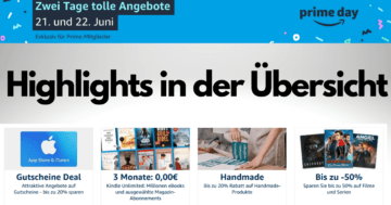 Collage der Highlights vom Amazon Prime Day