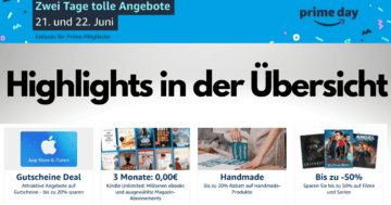 Collage der Highlights vom Amazon Prime Day