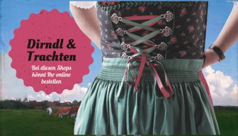 Frau im Dirndl auf Wiese