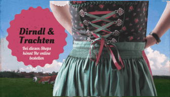 Frau im Dirndl auf Wiese