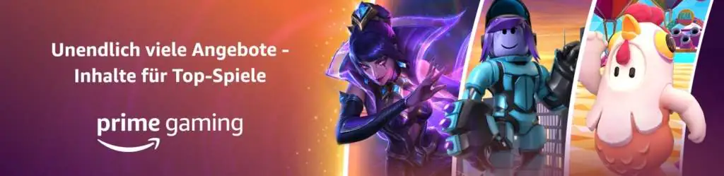 Banner mit Bildern von Prime Gaming Videospielen